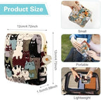 Amabro Sanitary Napkin Storage Bag, 2PCS Period Bags Cute Sanitary Pad Storage Pouch Tampon Pantyliners Menstrual Purse Daisy Zipper for Women Teen Girls School Travel Feminine Product(Cat)