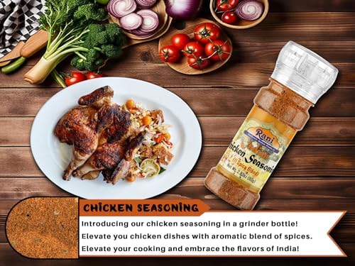 Rani Indian Chicken Seasoning (11-Spice Blend) 2.82oz (80g) Grinder Bottle ~ All Natural | Salt-Free | Vegan | No Colors | Gluten Friendly | NON-GMO | Kohser | Indian Origin