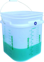 5 Gallon Graduated Measuring Mixing Bucket with Lid Food Grade Heat Chemical & Impact Resistant BPA Free Storage Pail Alloy Handle Heavy Duty Thickened HD Polypropylene Premium Quality FDA Compliant