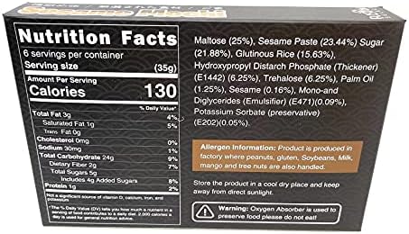 Fusion Select Mochi Daifuku Snacks - Traditional Japanese Rice Cakes with Filling - Flavored Asian Sweet Desserts for Family - Chewy and Soft Texture (Sesame)