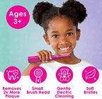 Brusheez Kids’ Electric Toothbrush Set - Safe & Effective for Ages 3+ - Parent Tested & Approved with Gentle Bristles, 2 Brush Heads, Rinse Cup, 2-Minute Timer, & Storage Base (Prancy the Pony)