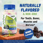 Calcium 500mg with Vitamin D3 1000 IU Gummies | Daily Dietary Supplement | Bone Strength, Growth, Teeth | for Adults, Teens, Kids | Great Tasting Natural Berry Flavor Vitamin Gummy