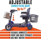 Rubicon FX3 All-Terrain 4 Wheel Mobility Scooter – 25 Mile Range, 300lbs Capacity, Folding – Sporty Chopper Feel, Extreme Motorized Scooter with Front & Rear Metal Baskets for Seniors & Men (Model11)