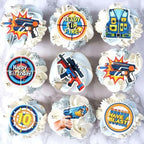 Ercadio 40 Pack Edible Dart War Party Cupcake Toppers Dart War Cake Picks Kids Birthday Gun Picks Target Bullet Dart War Party Baby Shower Decoration Supplies