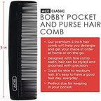 Goody Ace Classic Bobby Pocket and Purse Comb - 5 Inch, Black, Durable & Flexible Teeth, Suitable for All Hair Types, Fine Comb Teeth for Thin to Medium Hair