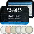 Natural Sea Salt Sampler Set, Pure Finishing Salt with a Rich Taste, Gourmet Cooking Gift and Variety Pack from Around The World, 0.5 oz x Bundle of 6 Imported Salts