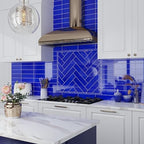 Glass Subway 0.25 sq ft/Piece Pack of 1, Cobalt Blue Glass Subway Tile 3" x 12" –Polished Finish NOT Peel & Stick – Waterproof Wall Tile for Bathroom Shower Kitchen Backsplash