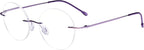 Eyekepper Frameless Reading Glasses Women - Round Rimless Readers Men Purple +1.50