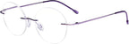 Eyekepper Frameless Reading Glasses Women - Round Rimless Readers Men Purple +2.25