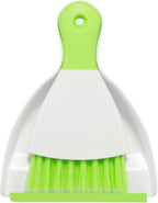 NACENA Mini Dustpan and Brush Set, Small Broom and Dustpan Set Dust Pan and Mini Hand Broom Dustpan and Broom Combo Compact for Home Table Keyboards Sofa Kitchen, Green