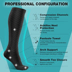 Compression Socks for Men & Women (2/4/6 Pairs) 20-30 mmHg Graduated Compression Knee High for Running, Athletic