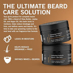 stubble & stache Groom – Beard Balm for Men | Light to Medium Hold with Aloe, Broccoli Seed, and Shea Butter | Fragrance-Free Styling + Conditioning for Facial Hair