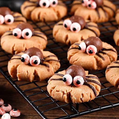 Halloween Sprinkles Edible Candy Eyeballs for Cake Decorating, 3 Sizes Bloody Candy Eyes Sprinkles for Cookies, Baking, Cupcake Toppings