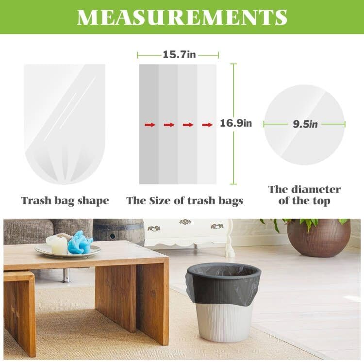 1.2 Gallon 120 Counts Small Trash Bags Garbage Bags, Bathroom Trash Can Bin Liners, Small Plastic Bags for home office kitchen, fit 5-6 Liter, 0.8-1.6 and 1-1.5 Gal, Black