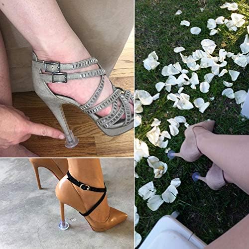 CBTONE 15 Pairs High Heel Protectors for Women's Shoes, Clear Heel Stoppers for Grass, Heel Repair Caps Covers - Perfect for Outdoor Weddings Events (Small/Middle/Large)