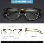 Blue Light Blocking Glasses Vintage Half Frame UV Clear Lens Anti Eyestrain Computer Gaming Glasses for Men Women