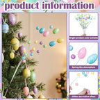 Zeyune 8 Pack 17 Inch Easter Pastel Egg Picks Glitter Spring Foam Eggs Berries Branches Stems Easter Tree Decoration for Spring Vase Floral Arrangement Table Centerpiece Wreath Decoration