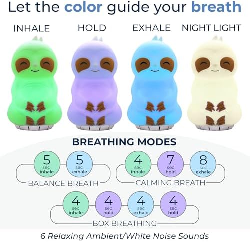 Mindsight 'Breathing Buddha' Guided Visual Meditation | 3 Modes to Slow Your Breathing & Calm Your Mind | Stress & Anxiety Relief | Wellness Gift | Adults, Kids, Classrooms | USB Rechargeable