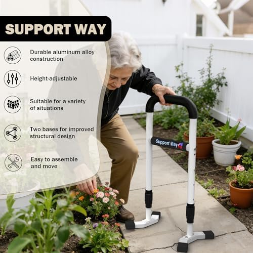 Stand Assist Aid Plus, 20-26.8" Adjustable Steel Standing Aid for Seniors & Elderly, Lift Assist Device to Get Up from Floor, Kneeling, or Low Seats,White