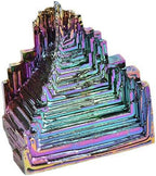 Natural Bismuth Ore Rainbow Bismuth Crystal Mineral Specimen Irregular Healing Gemstone for Home Decoration, Rock Collection, Gifts 0.88-1.1lb