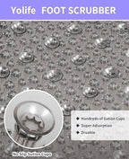 Yolife Shower Foot Scrubber Mat, Anti-Slip Bath Mat with Scrub Bristles, Soft Shower Foot Massager with Strong Suction Cups for Soothe Achy Feet, 25.6" x 13.4"
