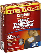 Cura-Heat Heat Therapy Patches, Air Activated, Neck Shoulder & Back, Value Pack 7 Heat Patches