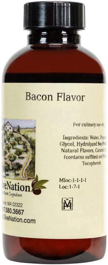 Liquid Bacon Flavor - Water Soluble Natural Flavoring for Baking - Beverages - Brewing - Gluten Free - Kosher - 4 ounces