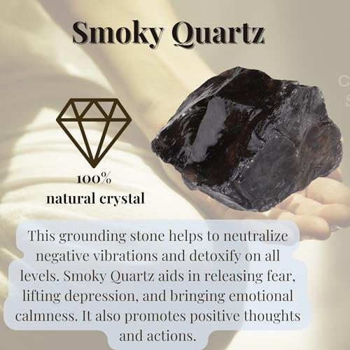 XIANNVXI Smoky Quartz 1.8-2.2" Large Raw Crystals and Healing Stones Natural Rough Crystal Rocks for Decor Gifts Tumbling Cabbing Polishing Fountain Rocks 1PCS