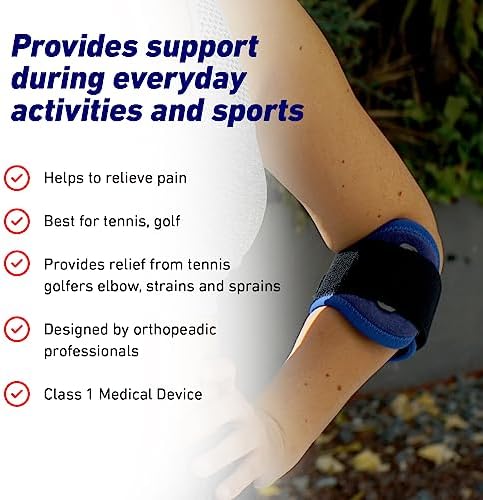 Neo-G Tennis/Golf Elbow Strap - Support For Epicondylitis, Tennis/Golfers Elbow, Sprains & Repetitive Strain, Forearm Pain – Class 1 Medical Device - One Size - Blue