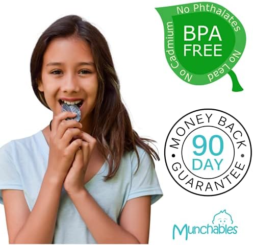 Munchables Chewable Leaf Pendant - Sensory Chew Necklace for Girls (Silver)