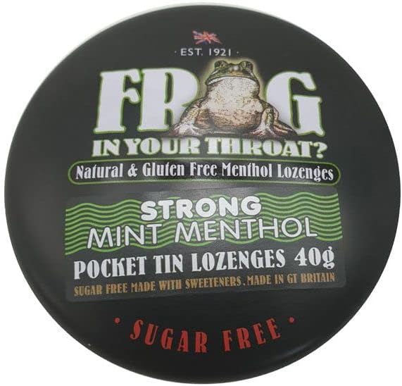 Simpkins Sugar Free Frog in Your Throat Strong Mint Menthol & Strong Blackcurrant Pocket tin Lozenges 14 x 40g TINS Full Box