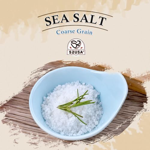 52USA Sea Salt, 2lb - 32oz (1 Pack), Coarse Grain, Salt Grinder Refill, Perfect Coarse Sea Salt For Cooking, All Natural Sea Salt