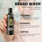 The Beard Club Beard Wash and Conditioner Set – Facial Hair Shampoo & Leave-In Conditioner for Men – Hydrating, Softener Mens Face Wash Grooming Care Gift Kit