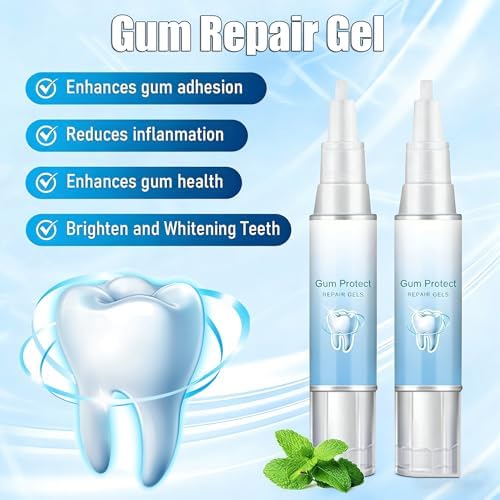 Gum Repair Gel, 2Pcs Gum Protect Repair Gel, Enamel-Safe Teeth Whitening Essence Pen, Gentle Oral Care Gel for Daily Gum Health & Comfort