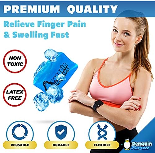 Finger Ice Pack, Finger and Toe Cold Gel Reusable Cryotherapy Compression Sleeve for Injuries, Arthritis, Tendonitis, Gout, or Sprains, No-Toxins and Latex Free.