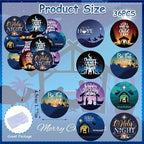 36PCS Edible Christmas Religious Nativity Cupcake Toppers Wafer Paper Happy Birthday Jesus Cupcake Picks Holy Nativity Toppers for Christmas Jesus Theme Party Decor Supplies (Pattern 1)