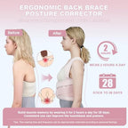 Posture Corrector for Women and Men Upgraded Back Brace, Adjustable Back Support for Upper and Lower Back Pain Relief, Shoulder Straightener for Hunchback, Scoliosis, Lumbar, Spine (Pink, Medium)