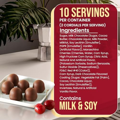 Queen Anne Milk Chocolate Covered Cordial Cherries | 13.2 oz | 20 Piece Gift Box | Whole Maraschino Cherry Creamy Filled Liquid Center | Holiday Party Chocolate Candy