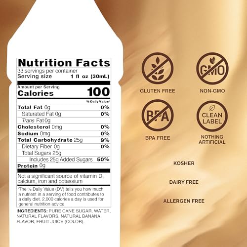 Monin - Banana Syrup | Premium Syrup for Cocktails, Mochas & More | Clean Label with No Artificial Flavors, No Artificial Preservatives (1 Liter)