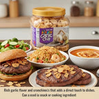 Krispy Garlic Chips - Crispy Fried Flakes, 100% Real Slices 17.7oz(500g) Voted #1 Savory Topping for Ramen, Pizza & Cooking Large Family-Sized Value Jar