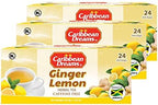 Caribbean Dreams Ginger Lemon Tea, 24 Tea Bags, 38.4g (Pack Of 3) - Total 72 Tea Bags