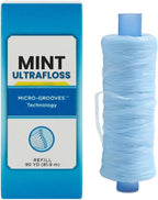 Dental Floss Refill Spool 90-Yards, Shred-Resistant Mint Flavored Floss, Deep Clean Glide for Tight Teeth, Plaque Removal, Fresh Breath