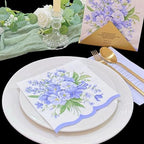 Pretty Laciness Floral Paper Napkins 6.5x6.5 inch 2-Ply Decorative Party Napkins Disposable Dining Decoupage Napkins (Purple)
