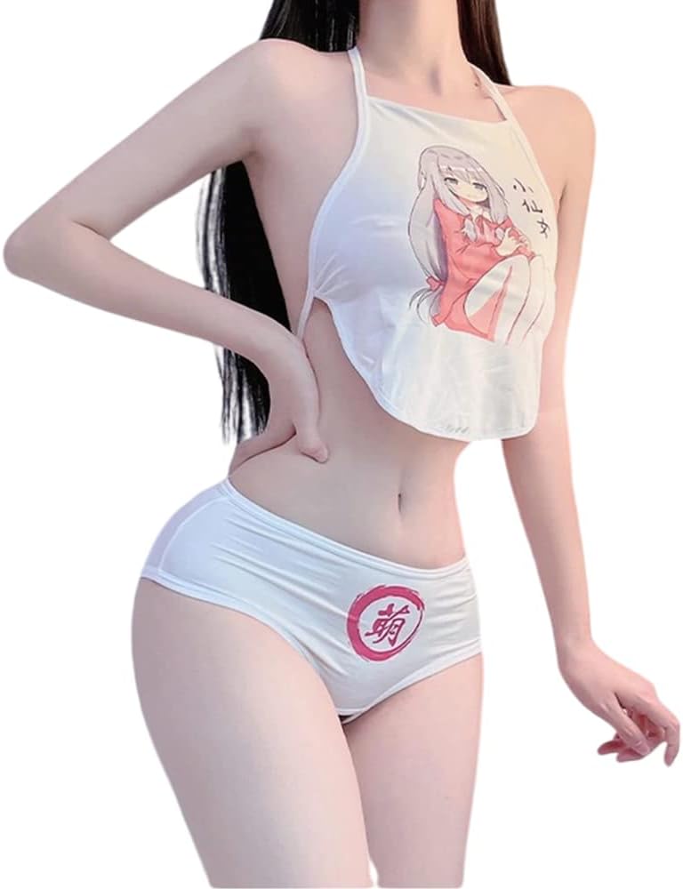 SINROYEE Ladies Sexy Cosplay Lingerie Japanese Anime Bikini Lolita Kawaii Bra and Panty Set For womens