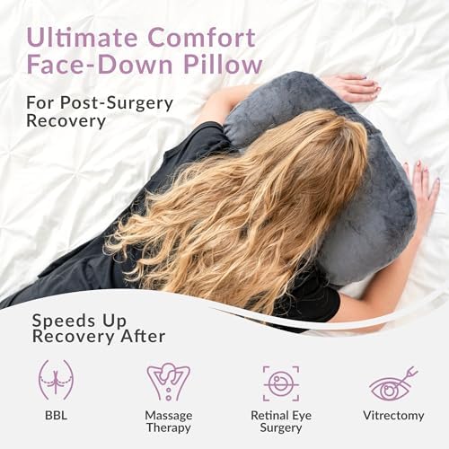 Zomaple Face Down Pillow After Eye Surgery – Memory Foam, Washable Cover, & Ventilated Design – Facedown Pillow for Sleeping, BBL Equipment, Retinal & Vitrectomy Recovery
