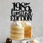 Limited EDITION 1985 cake topper 41th birthday happy birthday cake topper men and women cheer 41 years old handmade black glitter cake decoration (1985)