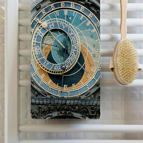 3dRose Europe, Czech Republic, Bohemia, Prague, Astronomical Clock. 15x22 Hand Towel