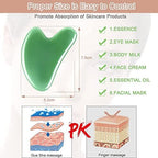 URAQT Gua Sha Massager Tool, 2 Pcs Natural Jade Stone Guasha Board, Gua Sha Scrapping Massager Stones for Physical Therapy and SPA Acupuncture Therapy, Guasha Facial Tool for Face, Eye, Neck, Body