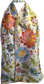 Adult Bib Floral Scarf Dining Scarves, Clothing Protectors Reversible, Woman, easy on Magnetic Snap, Loop, Washable, Reusable for Eating