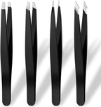 4 PCS Stainless Steel Tweezers, Precision Ingrown Hair Splinter Blackhead Remover